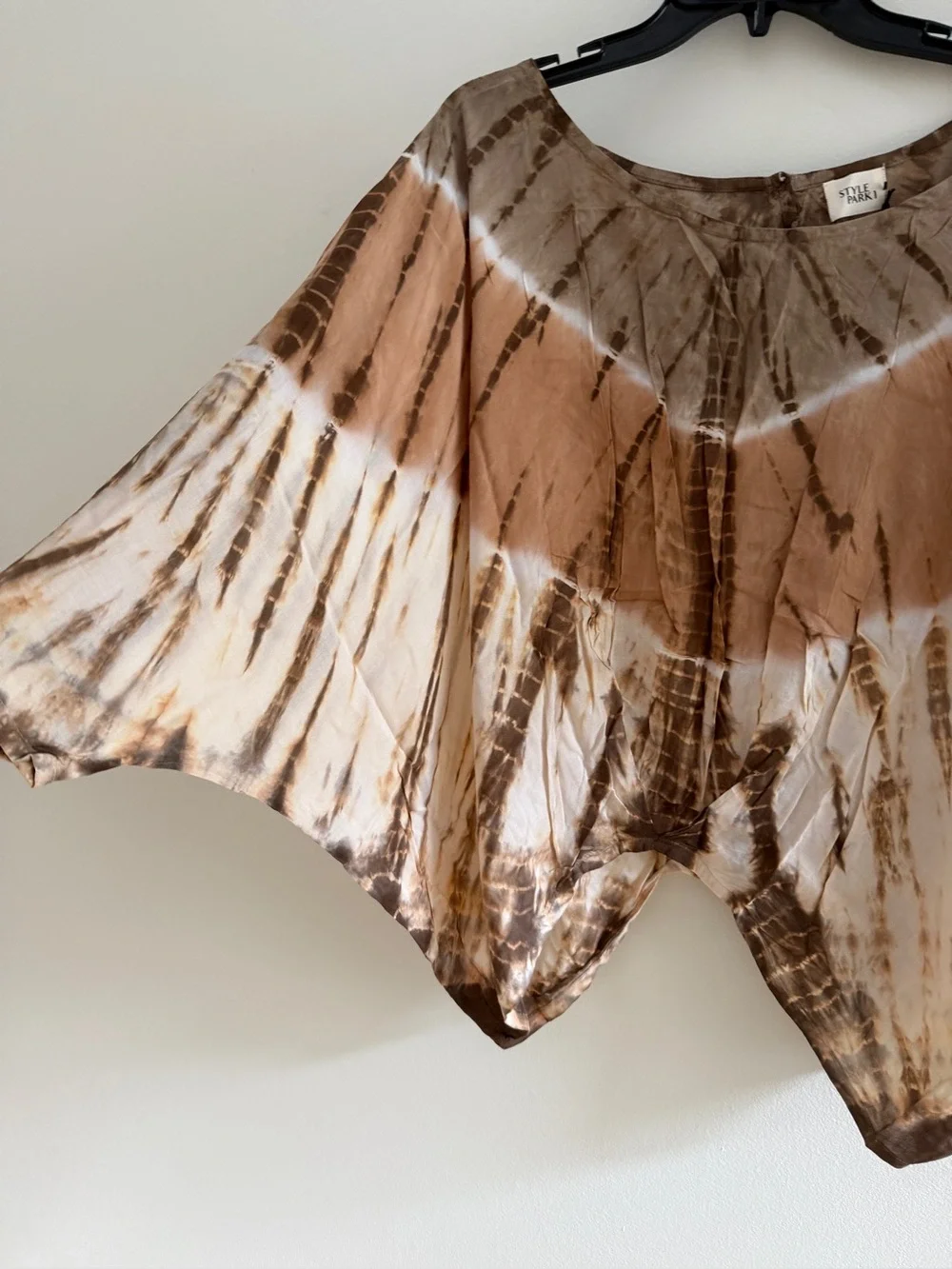 STYLEPARK1 Tie-Dye Tunic Top and Wide Leg Smocked Waist Pants One Size